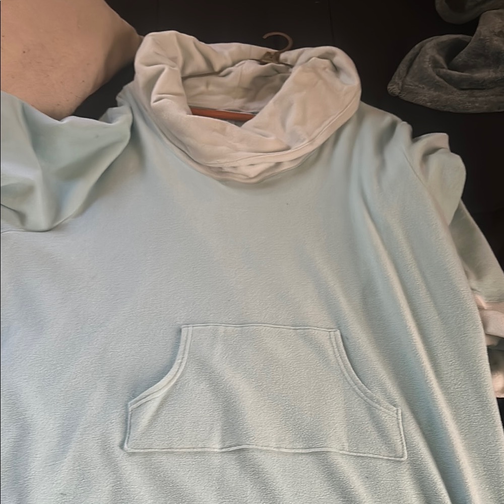 Light Blue Cowl Neck Sweatshirt